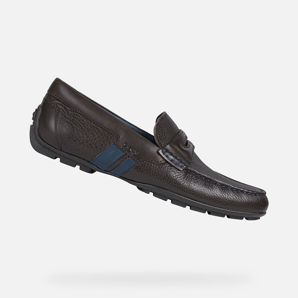 Mocassins Geox Homem Marrom Escuro - Moner - MZENH3547